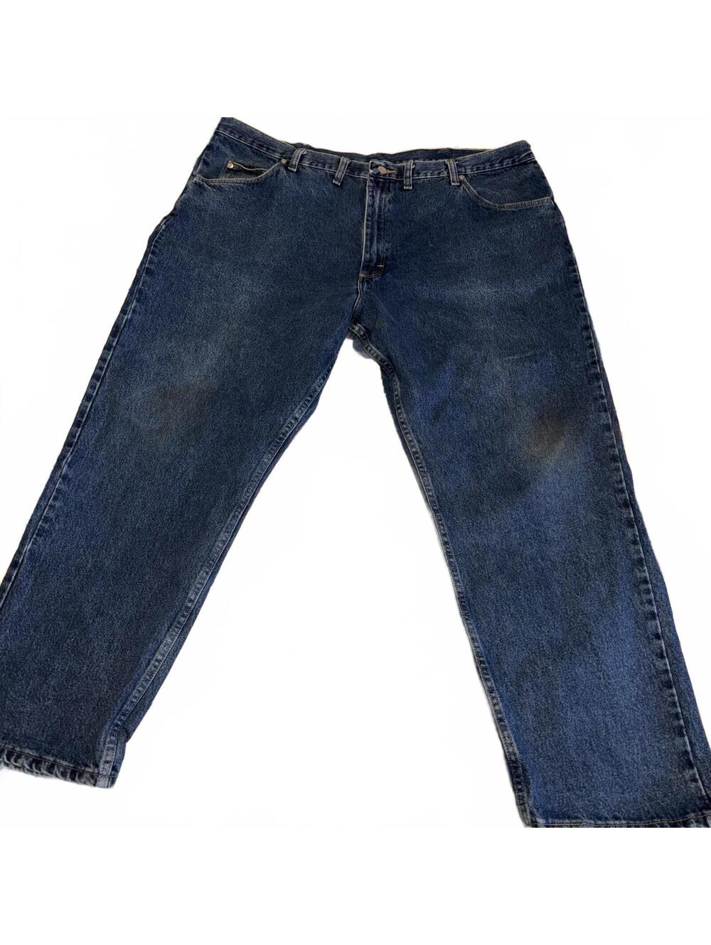 Wrangler Relaxed Fit Classic Blue Denim Mens Jeans W 44 L 30 WorK Casual Pants - Picture 2 of 7
